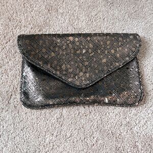 COFI Metallic Leather Envelope Clutch